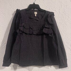 ✨ LA VIE by Rebecca Taylor Metallic Thread Blouse – XS – Feminine & Chic ✨